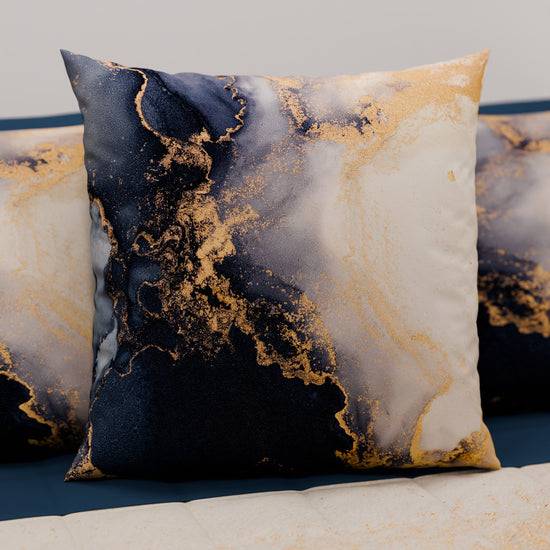 PETTI Cuscini, Copricuscini Divano, Cuscini Arredo in Stampa Digitale Marble 08 Blu Lightning offer