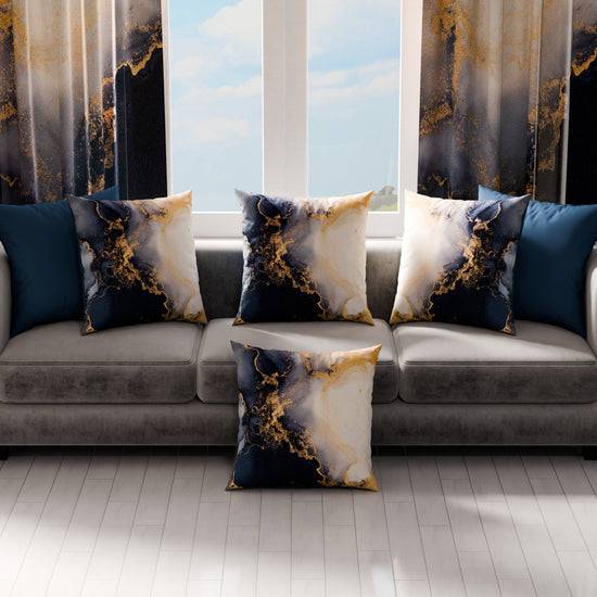 PETTI Cuscini, Copricuscini Divano, Cuscini Arredo in Stampa Digitale Marble 08 Blu Lightning offer