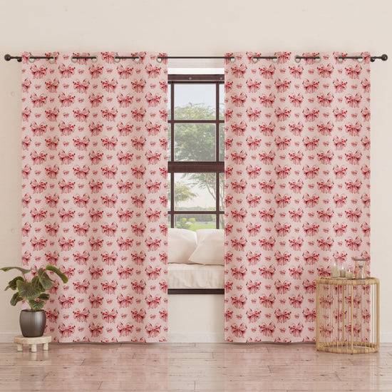 PETTI Tenda Arredo da Interno a Pannelli con Anelli Fiocco Rosa