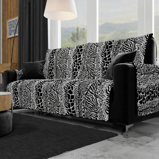 PETTI Copridivano, Salvadivano in Stampa Digitale, Reversibile, Animalier Zebrato 50% di sconto con spedizione gratuita