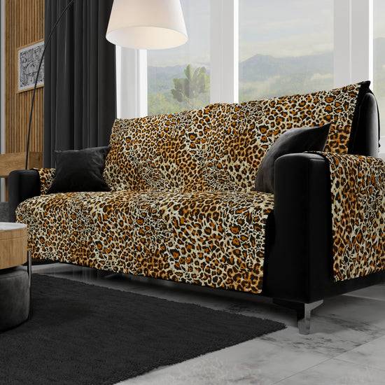 PETTI Copridivano, Salvadivano in Stampa Digitale, Reversibile, Animalier Maculato Trasporto libero internazionale