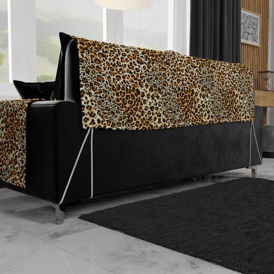 PETTI Copridivano Angolare, Copridivano con Penisola in Stampa Digitale, Animalier Maculato Duty-free