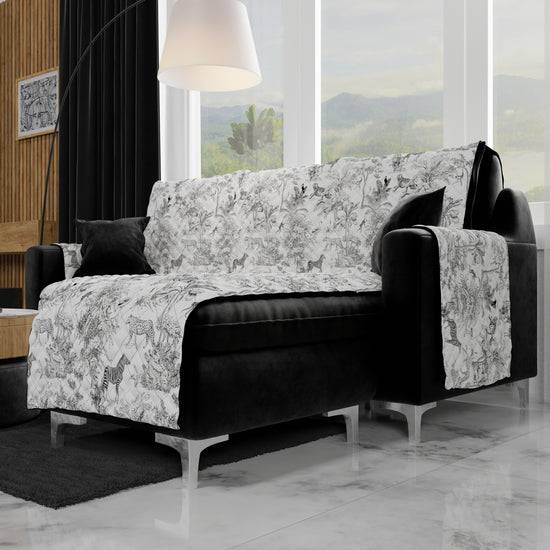PETTI Copridivano Angolare, Copridivano con Penisola in Stampa Digitale, Animalier 02 50% di sconto per tempo limitato