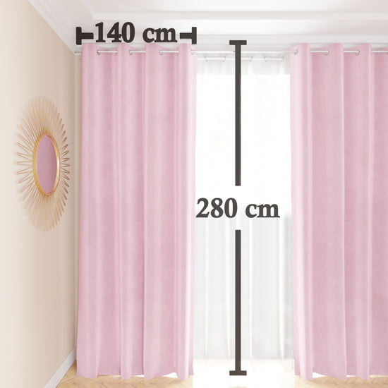 PETTI Tenda a Pannello in Velluto per Interni con Anelli, 140x280 cm, Rosa Sconti questo mese