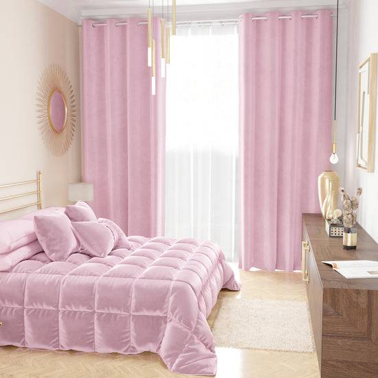 PETTI Tenda a Pannello in Velluto per Interni con Anelli, 140x280 cm, Rosa Sconti questo mese