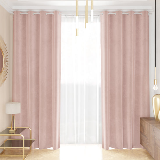 PETTI Tenda a Pannello in Velluto per Interni con Anelli, 140x280 cm, Cipria Italy