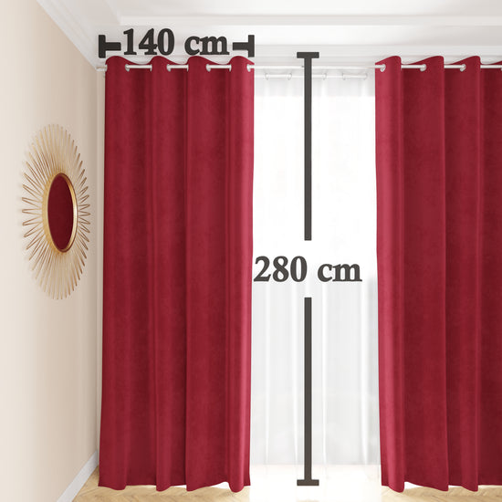 PETTI Tenda a Pannello in Velluto per Interni con Anelli, 140x280 cm, Bordeaux Qualità Garantita
