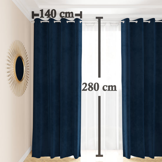 PETTI Tenda a Pannello in Velluto per Interni con Anelli, 140x280 cm, Blu Acquista Ora
