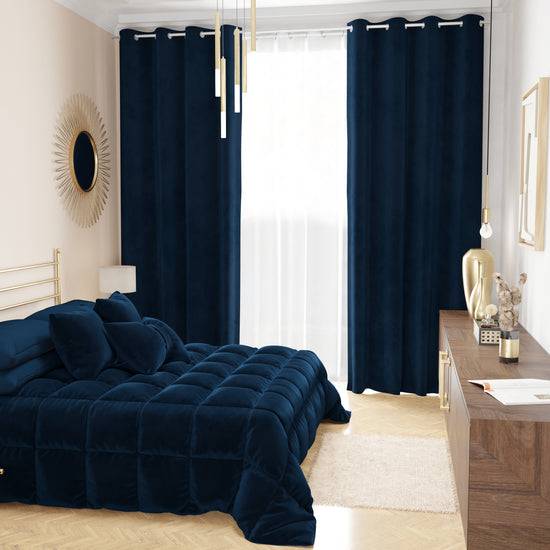 PETTI Tenda a Pannello in Velluto per Interni con Anelli, 140x280 cm, Blu Acquista Ora