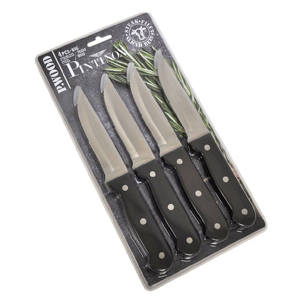 Pintinox P WOOD » 4 Coltelli da carne dimensione big Fino al 50% di sconto