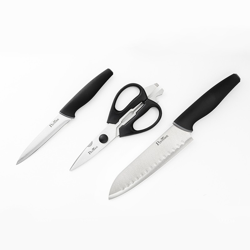 Pintinox Virtuoso Set coltelli » set coltelli 3 pezzi Coltello Santoku Coltello multiuso Forbici da cucina Sconto