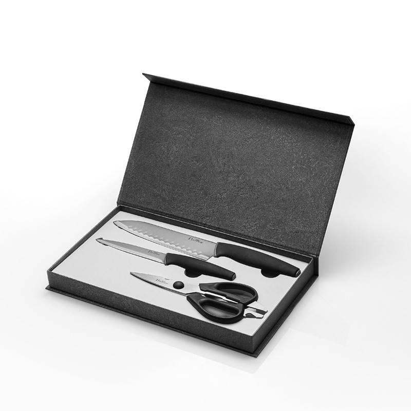 Pintinox Virtuoso Set coltelli » set coltelli 3 pezzi Coltello Santoku Coltello multiuso Forbici da cucina Sconto