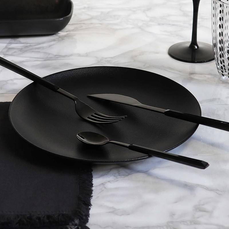 Pintinox Sushi Anniversary Black&Black » set 24 posate da tavola in acciaio Smaltimento dello stoccaggio