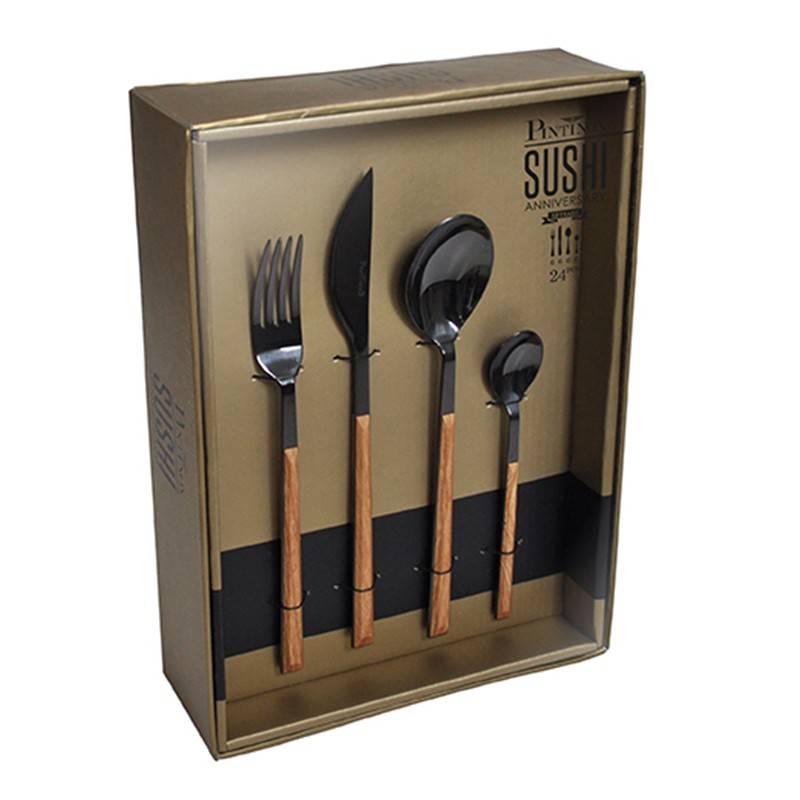 Pintinox Sushi Anniversary Black&Black » set 24 posate da tavola in acciaio Smaltimento dello stoccaggio
