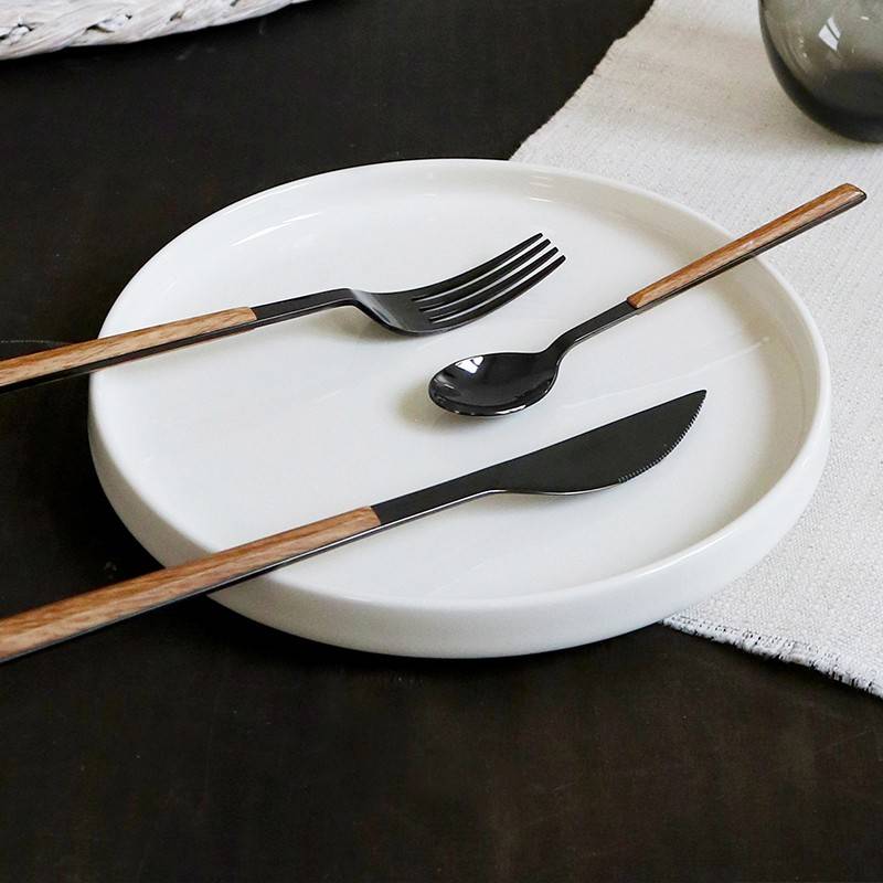 Pintinox Sushi Anniversary Black&Teak » set 24 posate da tavola in acciaio Vendita calda