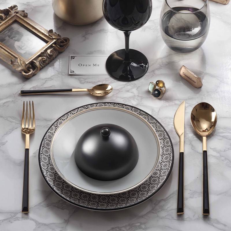 Pintinox Sushi Anniversary Gold&Black » set 24 posate da tavola in acciaio Latest fashion
