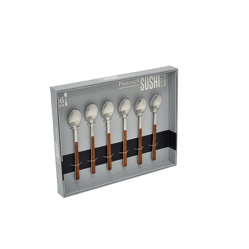 Pintinox Sushi Moka » Cucchiaini con manico teak Grandi sconti