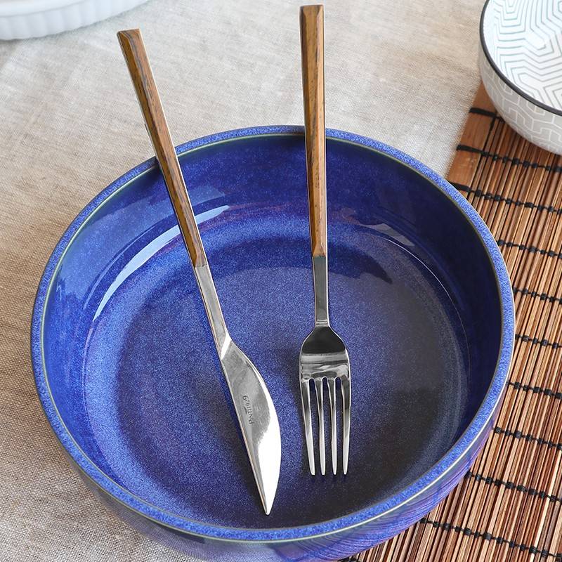 Pintinox Sushi Queen » set 24 posate da tavola in acciaio lucido con manico teak Prezzo basso