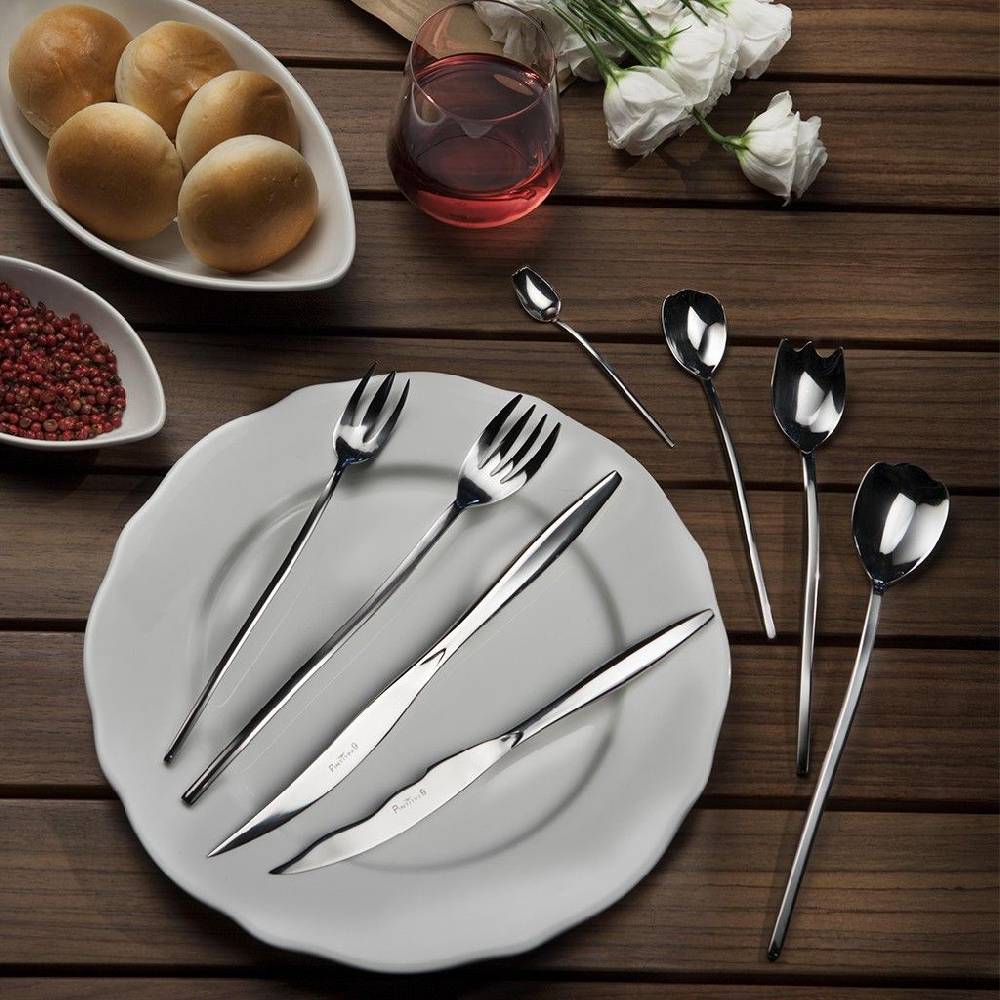 Pintinox Tulipani » Set 24 pz Posate da tavola in acciaio Promozione temporanea