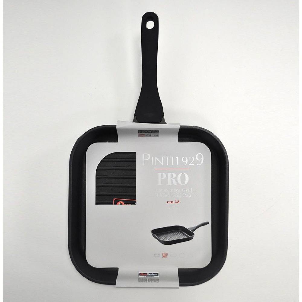 Pintinox PRO » Bistecchiera con grill 28x28 cm in alluminio con rivestimento interno antiaderente Offerta speciale della fabbrica