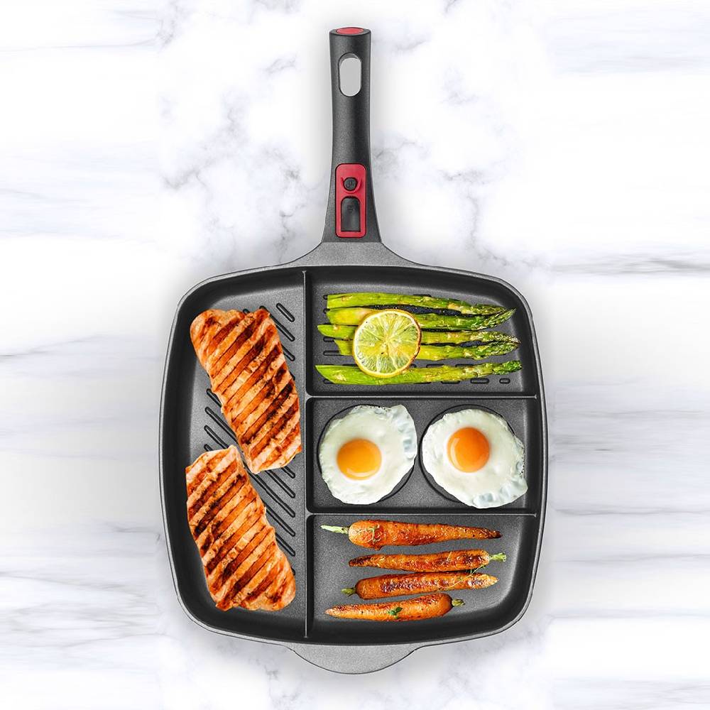 Pintinox PRO » Multipan con manico staccabile 32x32 cm in alluminio con rivestimento interno antiaderente Enormi sconti