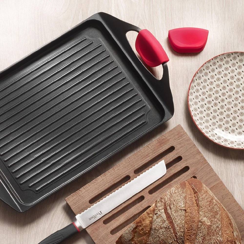 Pintinox PRO » Piastra con grill 45x27 cm in alluminio con rivestimento interno antiaderente Esporta salva