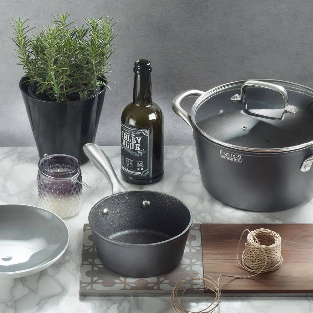 Pintinox ST1 » Casseruola alta in alluminio con rivestimento interno antiaderente con coperchio 50% di sconto per tempo limitato