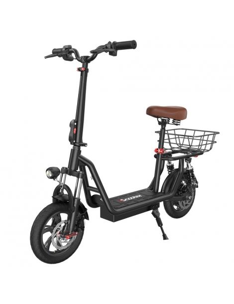 iScooter i12 Monopattino elettrico con sedile e cestino posteriore motore da 500W batteria da 36V 7 5Ah pneumatico da 12" Offerta speciale