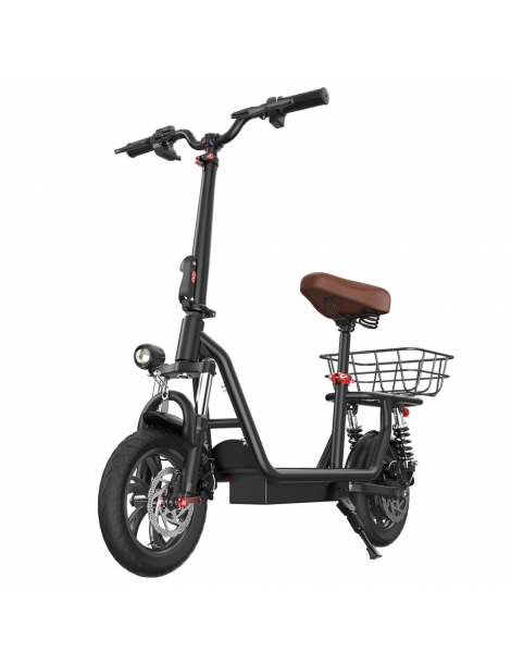 iScooter i12 Monopattino elettrico con sedile e cestino posteriore motore da 500W batteria da 36V 7 5Ah pneumatico da 12" Offerta speciale