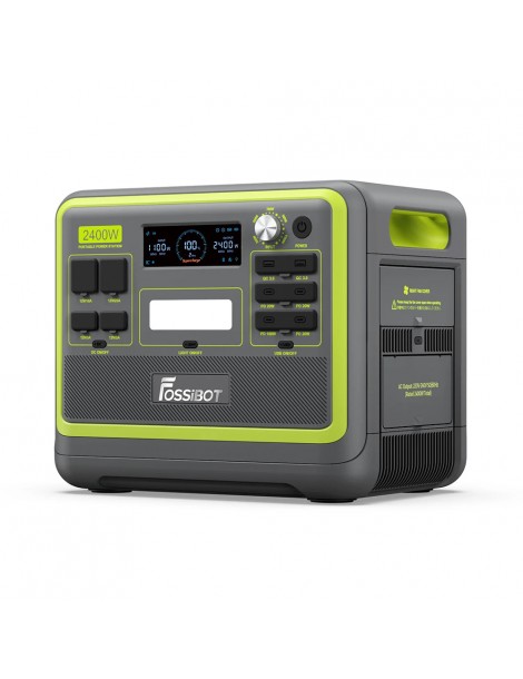 FOSSiBOT F2400 Centrale Elettrica Portatile da 2048Wh/2400W Ricarica Rapida in 1 5 Ore 16 Porte di Uscita - Verde Vendita calda