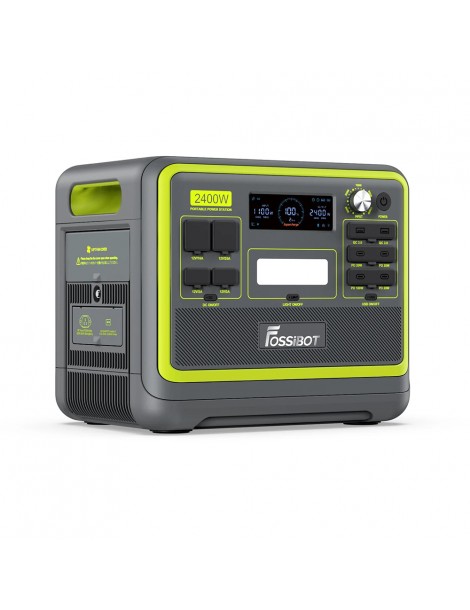 FOSSiBOT F2400 Centrale Elettrica Portatile da 2048Wh/2400W Ricarica Rapida in 1 5 Ore 16 Porte di Uscita - Verde Vendita calda