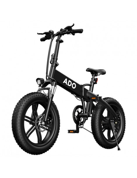ADO A20F+ Bici Elettrica Pieghevole 250W Motore Mozzo senza Spazzole Batteria 36V 10.4Ah - Nero Spedizione gratuita
