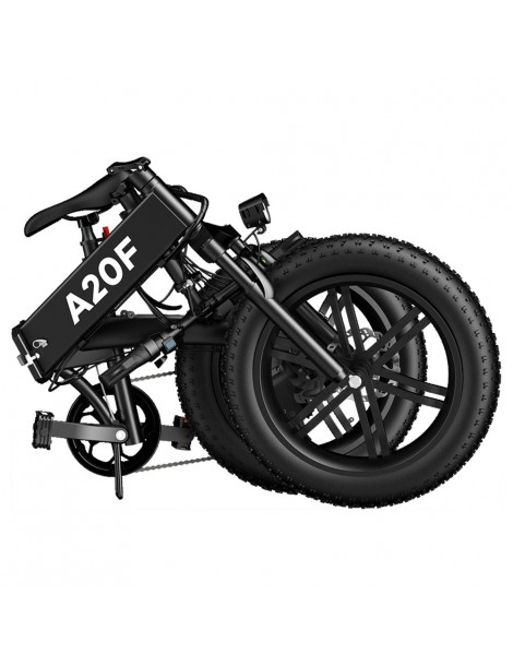 ADO A20F+ Bici Elettrica Pieghevole 250W Motore Mozzo senza Spazzole Batteria 36V 10.4Ah - Nero Spedizione gratuita