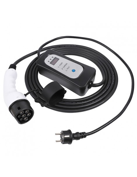 ANDAIIC Modalità 2 8A/10A/13A/16A Current Adjustable 5m Cable Caricabatterie portatile EV-UE Affare Del Giorno