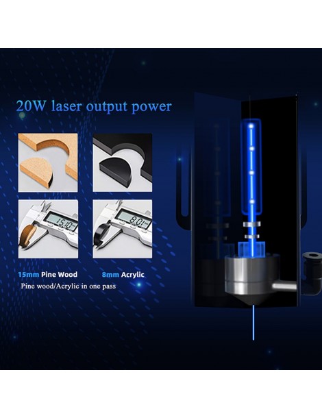 LONGER RAY5 20W Incisore laser spot laser 0 08*0 1 mm touchscreen a colori chipset 32 bit connessione APP 375*375 mm Presa