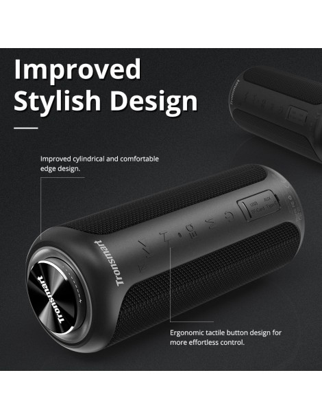 Tronsmart T6 Plus Edizione aggiornata Altoparlante portatile Bluetooth 5.0 con potenza fino a 40W Suono a 360° IPX6 NFC - Nero Vendite Flash