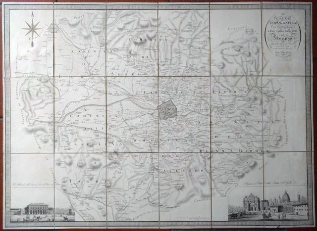 Abebooks Carta Topografica dei Contorni a dieci miglia dalla Città di Firenze
