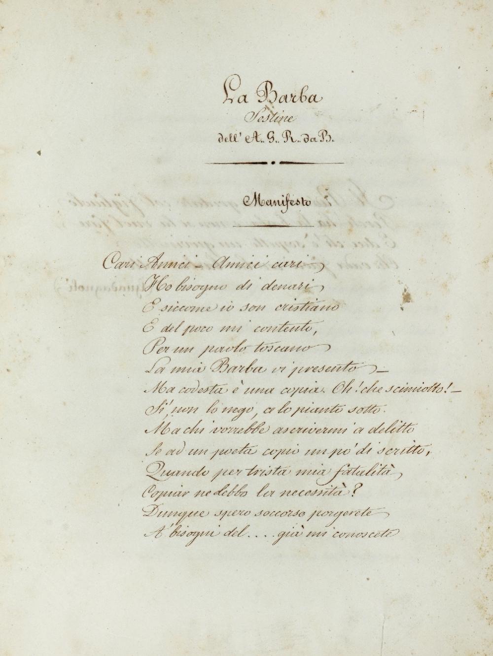 Abebooks La Barba. Sestine dell'A. G. R. da B Vendita calda