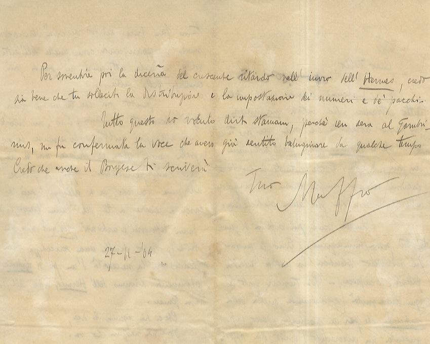 Abebooks Gruppo di 3 lettere autografe firmate tutte indirizzata a Nello Puccioni geografo ed etnologo fiorentino. Le Lettere sono datate 27 novembre 1904 14 agosto 1936 e la terza non riporta alcuna data. La lettera del 1904 ri Novità