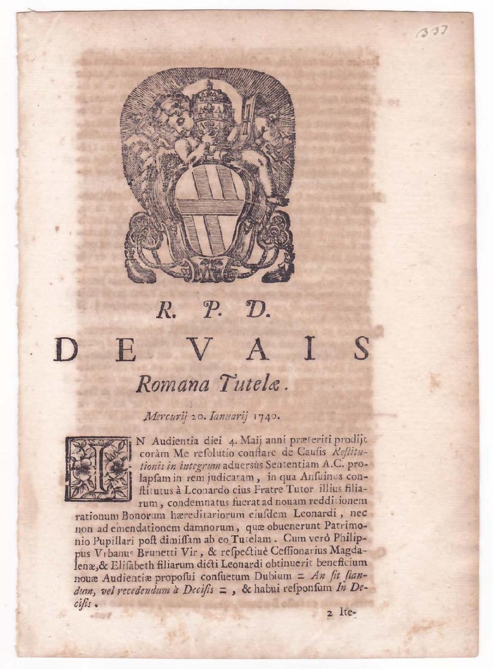 Abebooks R.P.D. Devais Romana Tutelae Qualità
