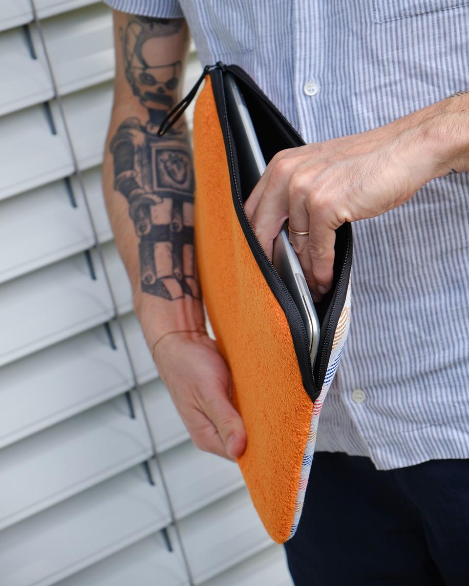 Wood'd Patch Orange Macbook Case In Vendita